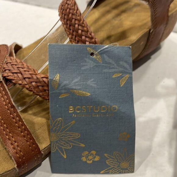 BCStudio Women’s‎ Shoes Barley Cork Platform Sandals Faux Leather Sz 8.5 Brown - Picture 11 of 11